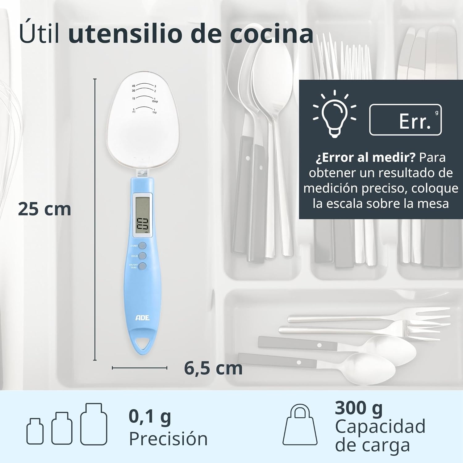 StarCook | Cuchara Medidora Digital de Alta Precisión (0.1 g a 500 g)