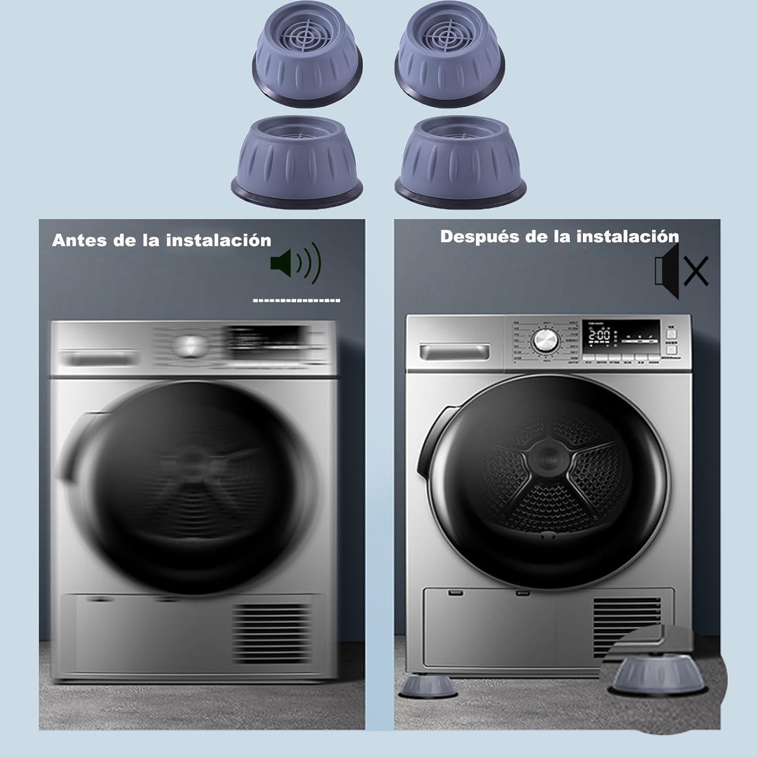 Unidad Extra de Soporte antivibraciones para lavadoras y secadoras