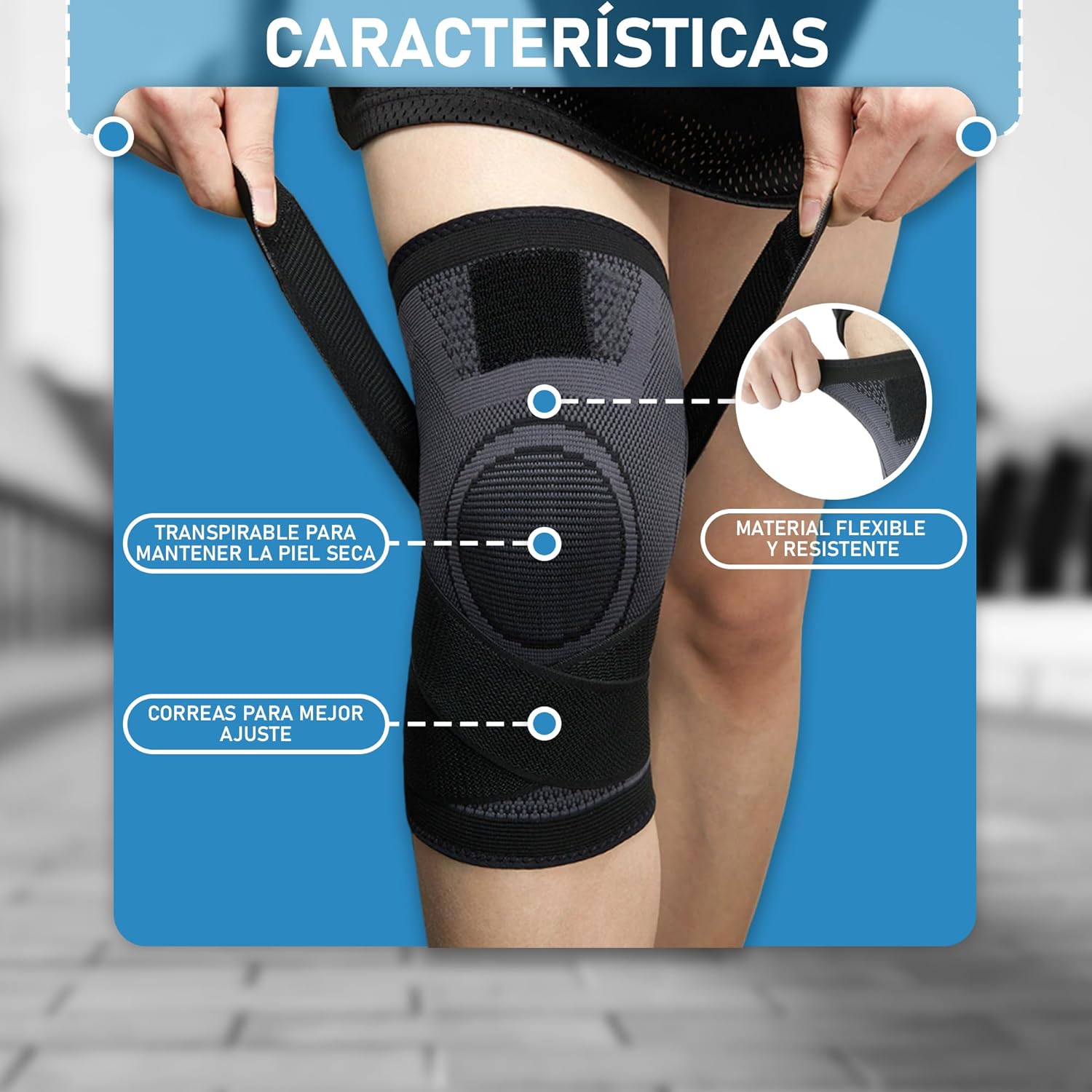 Rodillera Terapeutica Con Bandas Ajustables - PharmaToe
