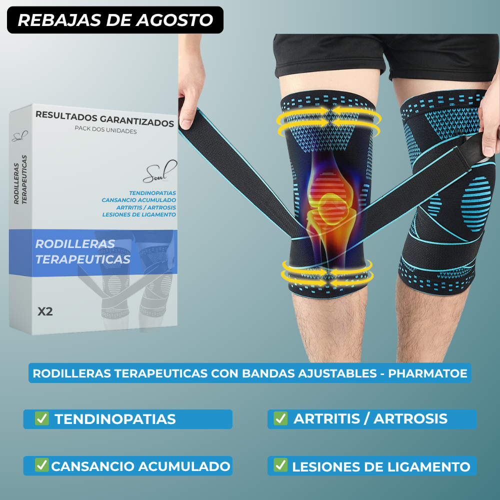 Rodillera Terapeutica Con Bandas Ajustables - PharmaToe